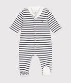BABY BOY'S ORGANIC COTTON FOOTED SLEEPSUIT