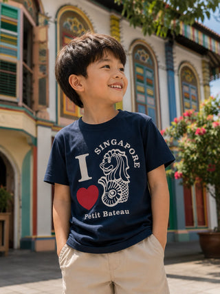 SINGAPORE EXCLUSIVE CHILDREN AND ADULT COTTON T-SHIRT