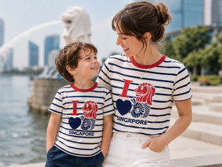 SINGAPORE EXCLUSIVE CHILDREN AND ADULT COTTON T-SHIRT
