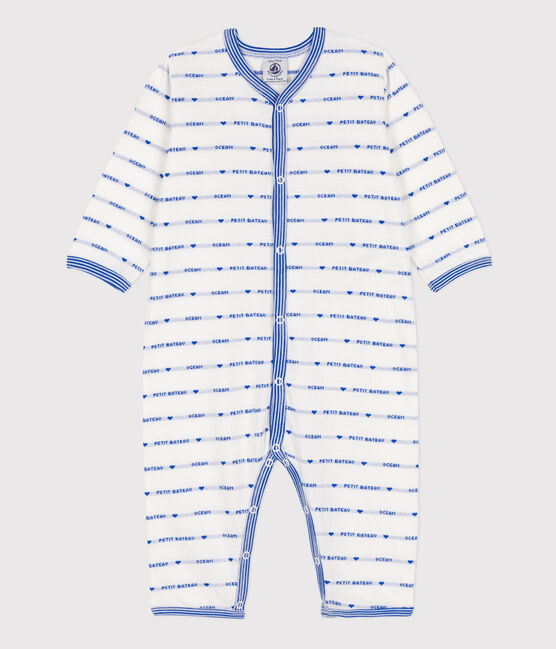 FOOTLESS PATTERNED KNIT COTTON SLEEPSUIT