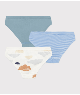 BOY'S PRINTED CLOUDS COTTON BRIEFS - 2-PACK