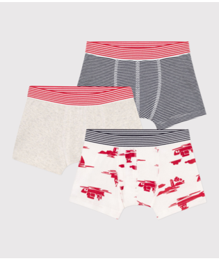 BOY'S COTTON BOXER SHORTS - 3-PACK