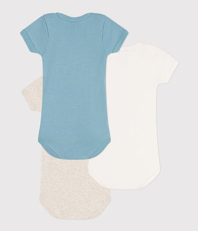 SHORT-SLEEVED 130 ANS COTTON BODYSUITS - PACK OF 3
