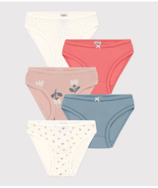 PETIT BATEAU Girls Underwear/Panties 3 PK. White-Black-Pink Sizes 2-14  (Size 2 3 PK. Girls Panties)