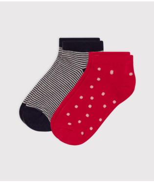 CHILDREN'S COTTON JERSEY SPOTTED SOCKS - 2-PACK