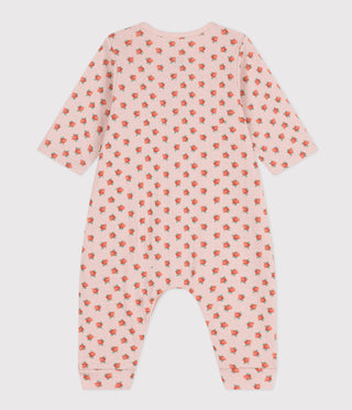BABY GIRL'S FLORAL COTTON TUBE KNIT JUMPSUIT