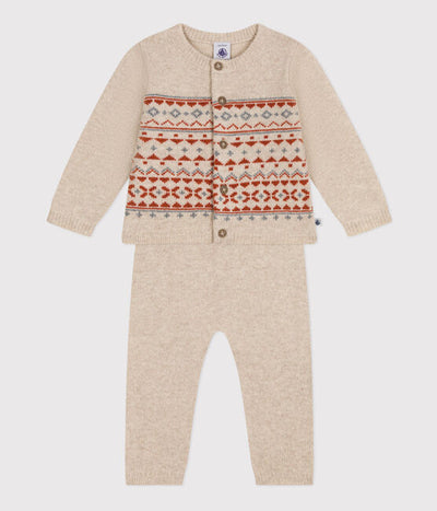 BABIES' PATTERNED KNIT OUTFIT