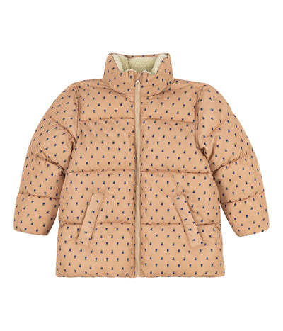 GIRLS' PUFFER JACKET WITH FOLD-OUT HOOD