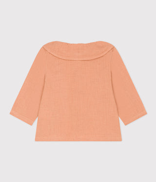 BABIES' LONG-SLEEVED COTTON GAUZE BLOUSE
