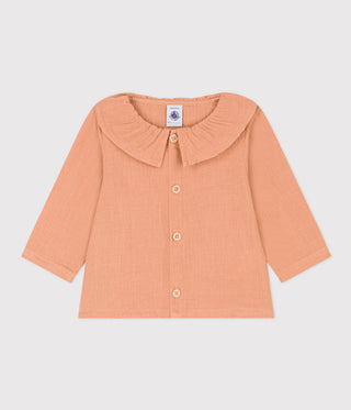 BABIES' LONG-SLEEVED COTTON GAUZE BLOUSE