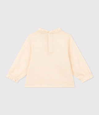 BABY GIRL'S LONG-SLEEVED COTTON GAUZE BLOUSE