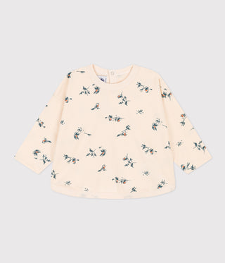 BABY GIRL'S FLORAL PRINTED LONG-SLEEVED JERSEY T-SHIRT