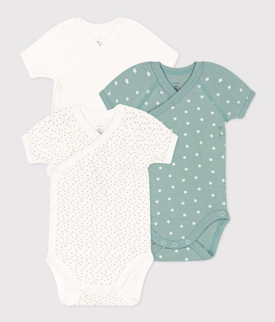 PACK OF 3 BABIES' SHORT-SLEEVED COTTON BODYSUITS