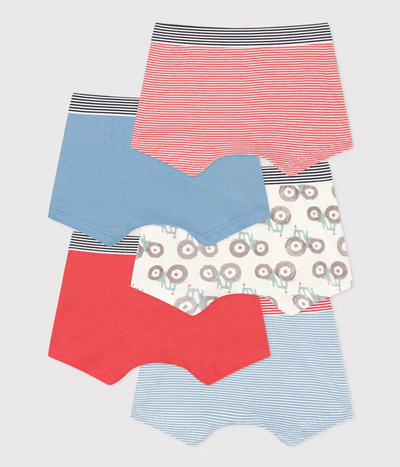 BOYS' TRACTOR COTTON BOXER SHORTS - 5-PACK