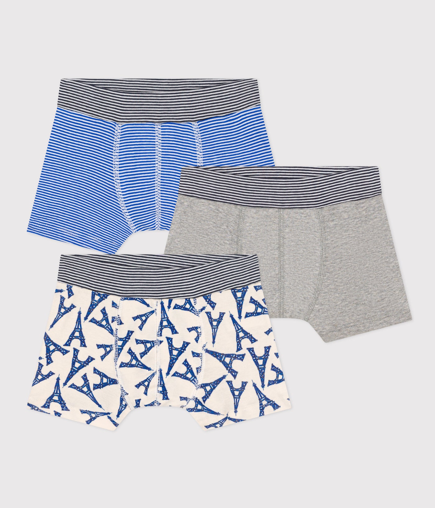 BOYS' PARIS COTTON BOXER SHORTS - 3-PACK