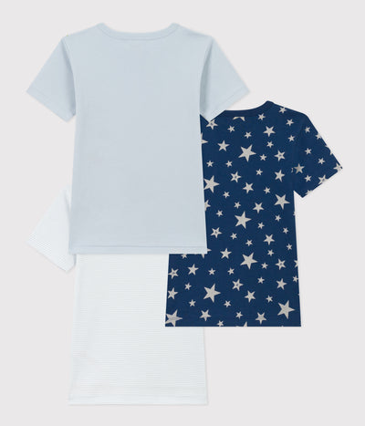 BOYS' STAR SHORT-SLEEVED COTTON T-SHIRTS - 3-PACK