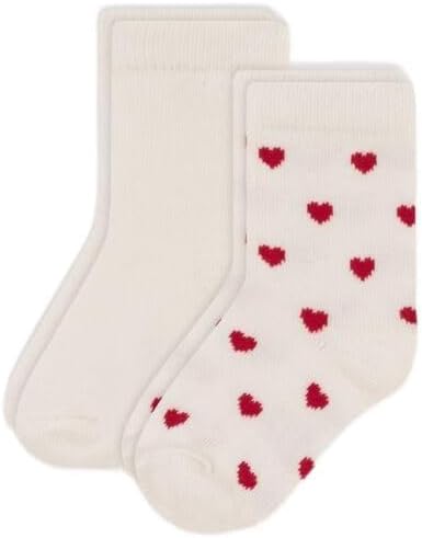 BABIES' COTTON JERSEY HEART PATTERNED SOCKS - 2-PACK