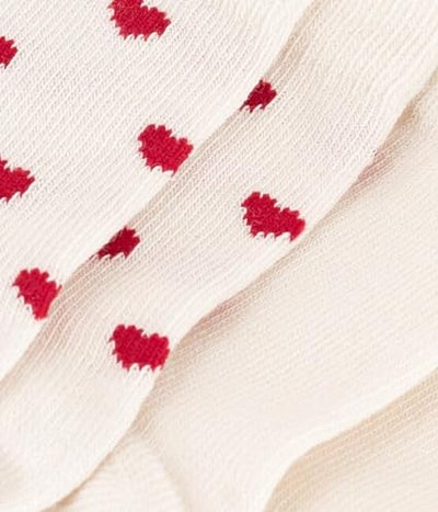 BABIES' COTTON JERSEY HEART PATTERNED SOCKS - 2-PACK