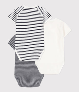 BABY BOY'S ORGANIC COTTON WRAPOVER BODYSUIT - 3-PACK