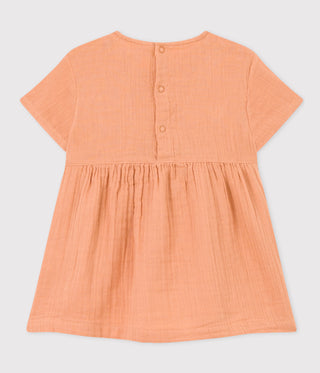 BABIES' COTTON GAUZE SHORT-SLEEVED DRESS