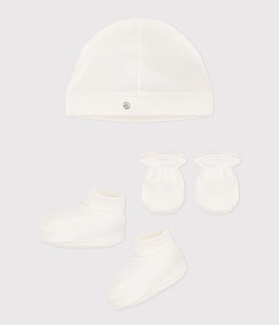 BABY BONNET, BOOTEES AND MITTENS SET