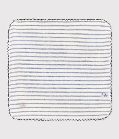 STRIPED COTTON GAUZE HANKY FOR BABY
