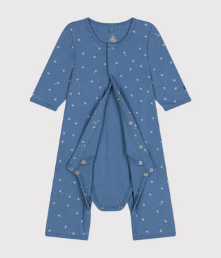 BABY BOY'S ORGANIC COTTON FOOTLESS SLEEPSUIT