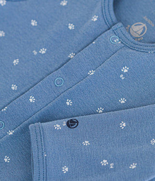 BABY BOY'S ORGANIC COTTON FOOTLESS SLEEPSUIT
