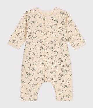 BABY UNISEX ORGANIC COTTON QUILTED TUBE KNIT JUMPSUIT