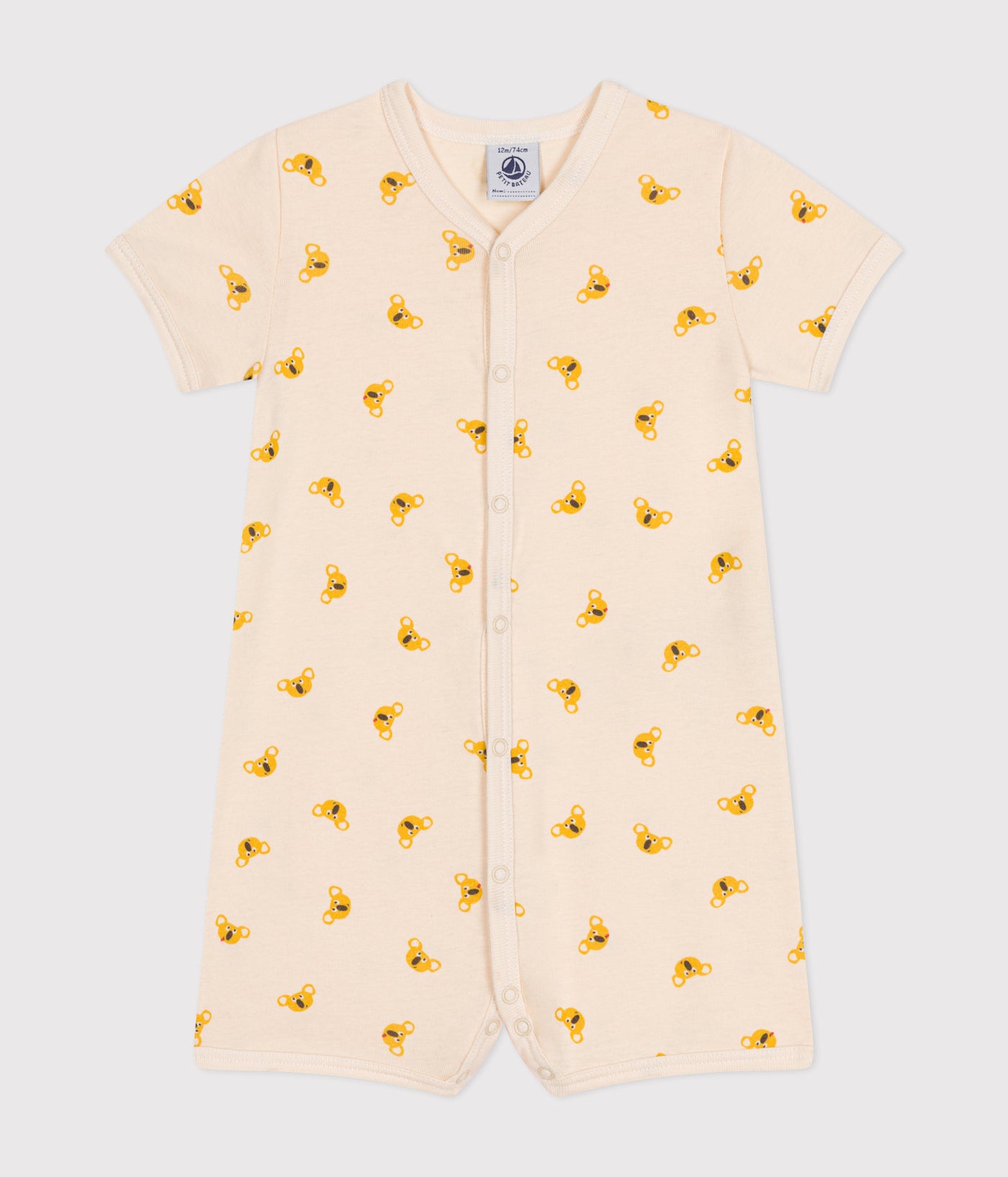 BABIES' KOALA-DESIGN SHORT COTTON PLAYSUIT