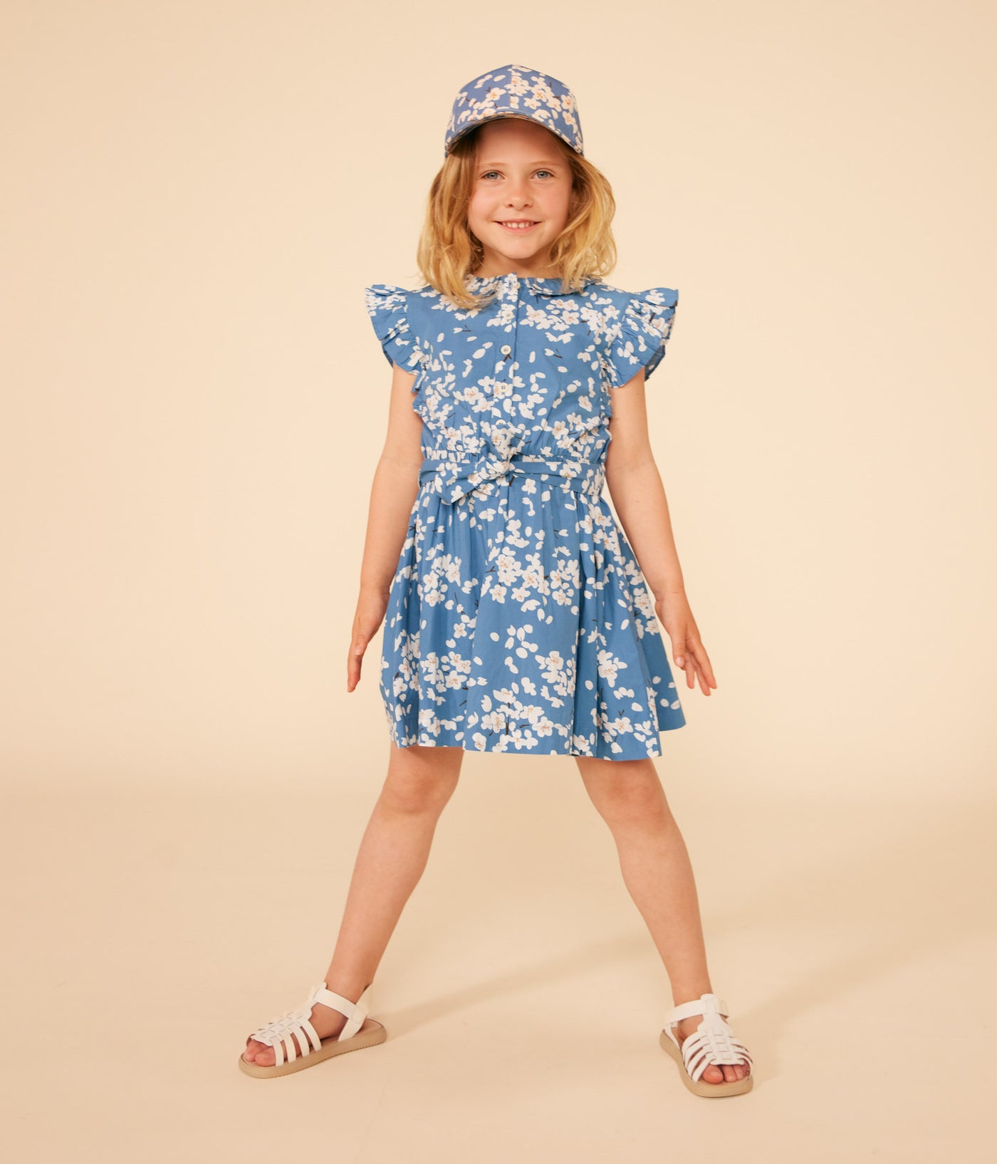 GIRLS' FLORAL POPLIN CAP