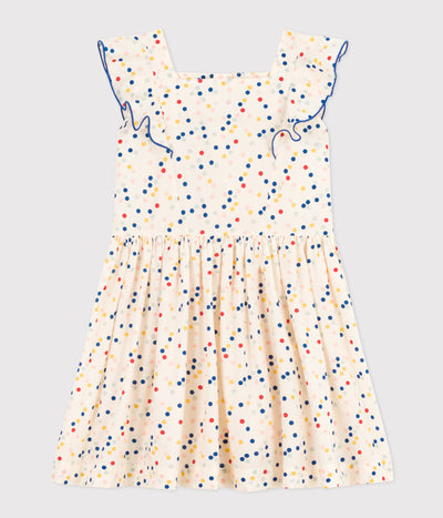 Girls' Sleeveless Printed Poplin Dress