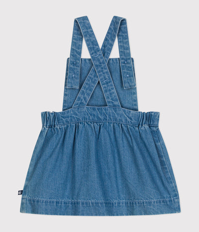 BABIES' SLEEVELESS LIGHT DENIM DRESS