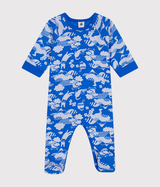 BABY BOY'S ORGANIC COTTON FOOTLESS SLEEPSUIT