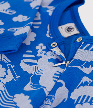 BABY BOY'S ORGANIC COTTON FOOTLESS SLEEPSUIT