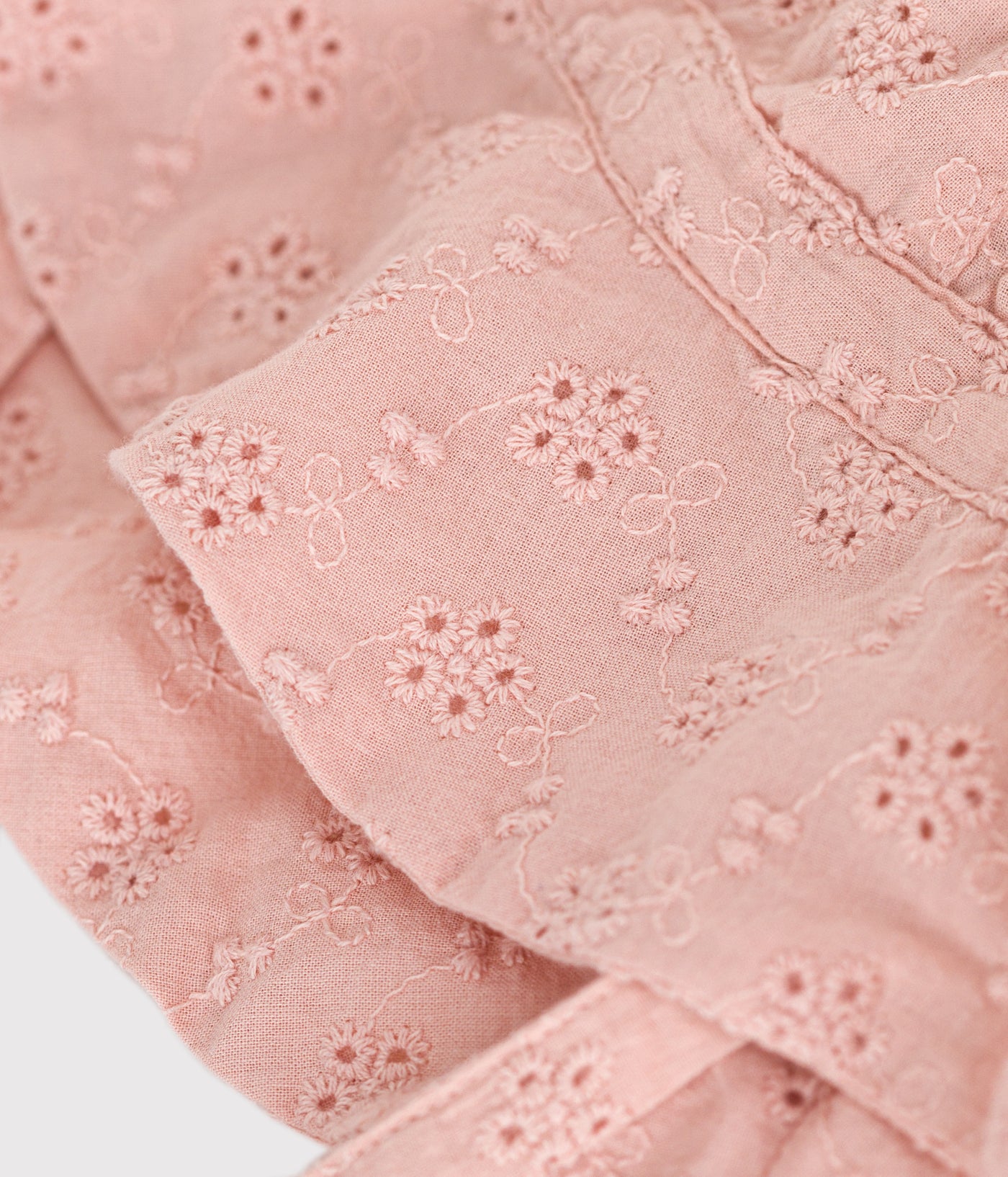 BABIES' PINK BRODERIE ANGLAISE BUCKET HAT