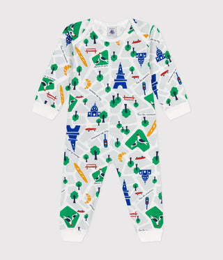 BABY BOY'S ORGANIC COTTON FOOTLESS SLEEPSUIT