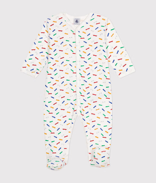 BABY BOY'S ORGANIC COTTON FOOTED SLEEPSUIT