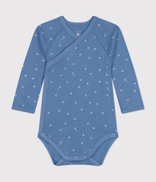 BABY BOY'S ORGANIC COTTON WRAPOVER BODYSUIT
