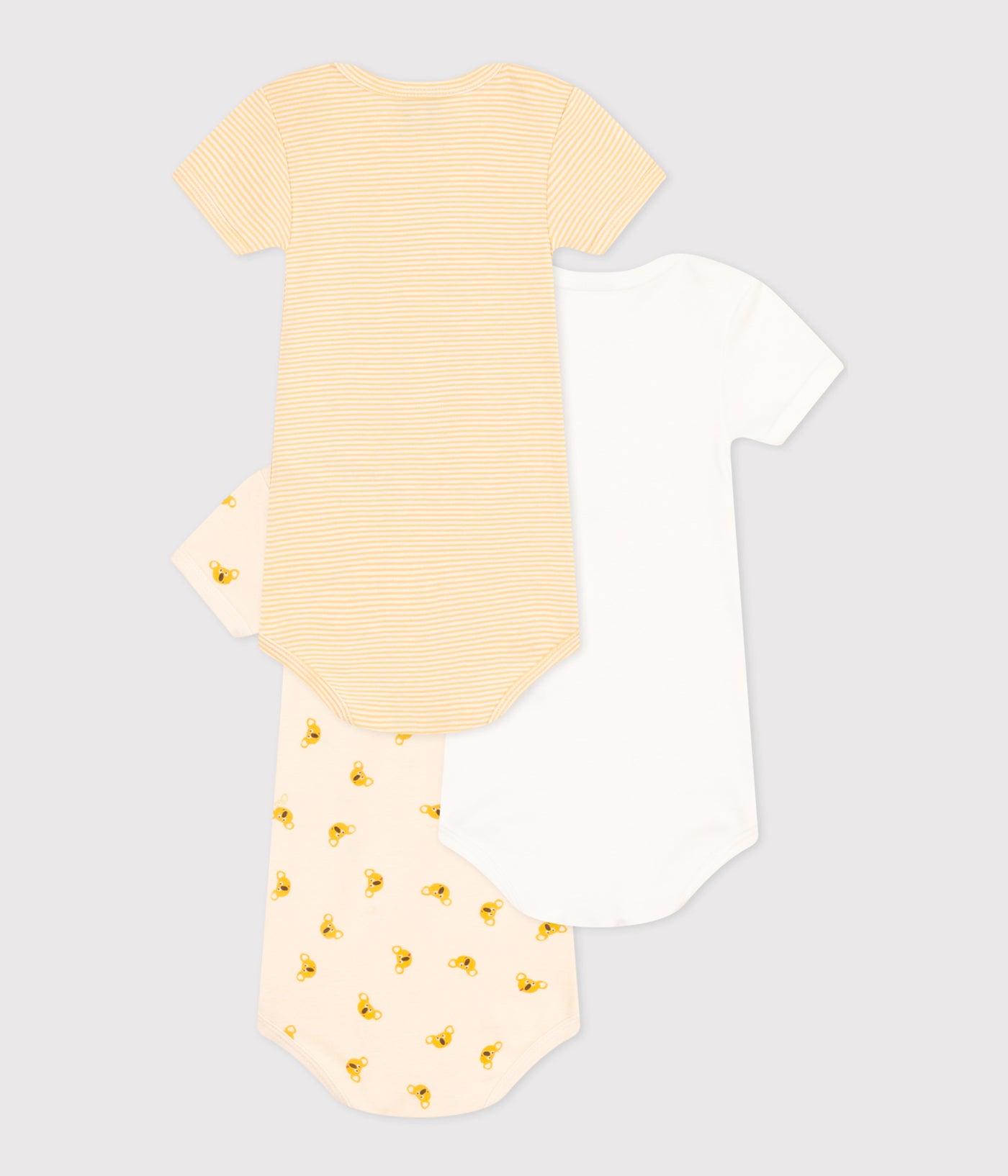 BABIES' SHORT-SLEEVED COTTON KOALA PATTERN BODYSUITS - 3-PACK