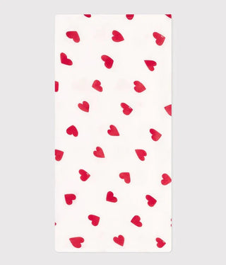NEWBORN BABY UNISEX ORGANIC COTTON MUSLIN SWADDLE 58X58CM WITH ICONIC HEART PRINT
