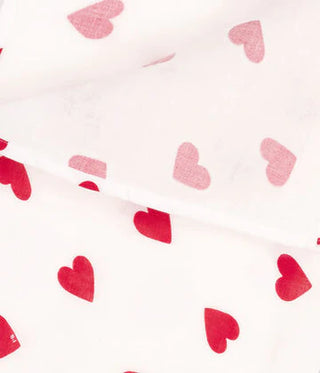 NEWBORN BABY UNISEX ORGANIC COTTON MUSLIN SWADDLE 58X58CM WITH ICONIC HEART PRINT