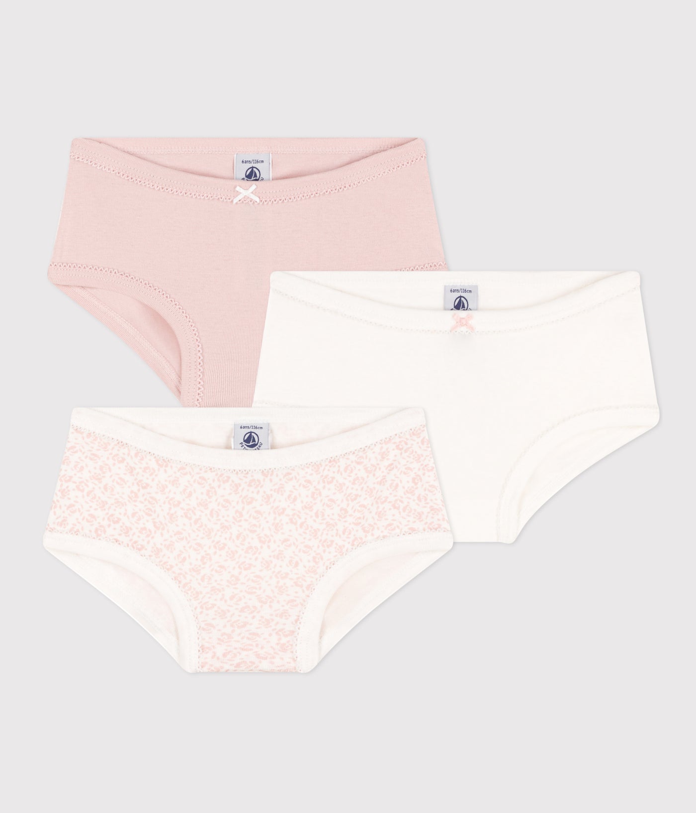 CHILDREN'S HIGH-WAISTED COTTON KNICKERS - 3-PACK