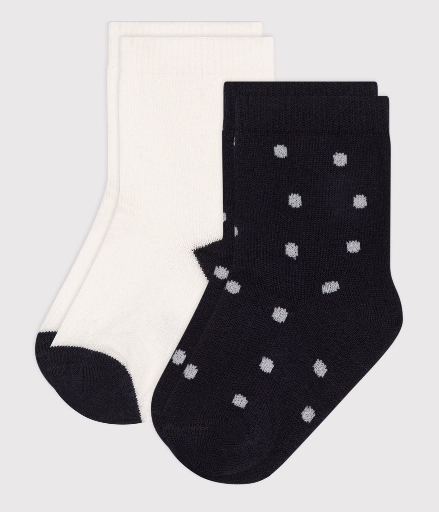 BABIES' SPOTTED COTTON SOCKS - 2-PACK