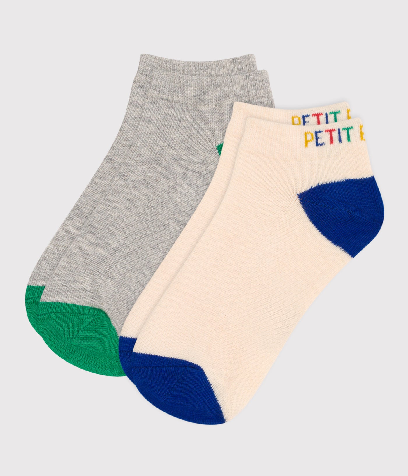 CHILDREN'S PLAIN COTTON SOCKS - 2-PACK