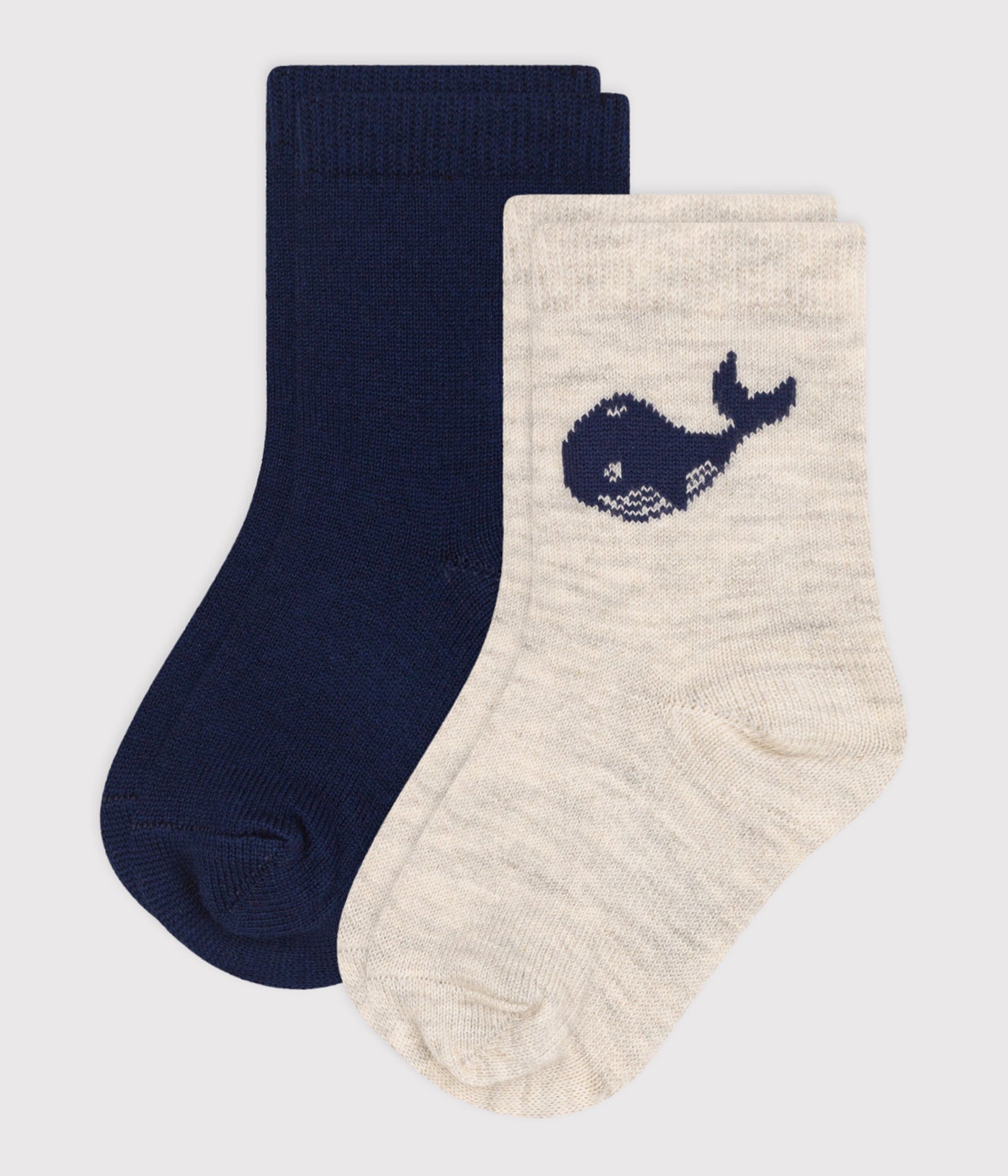 BABIES' WHALE COTTON SOCKS - 2-PACK