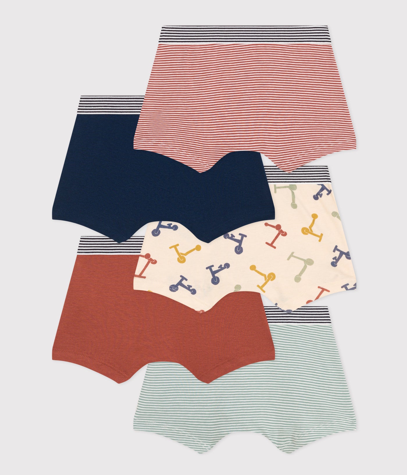 CHILDREN'S SCOOTER DESIGN COTTON BOXERS - 5-PACK