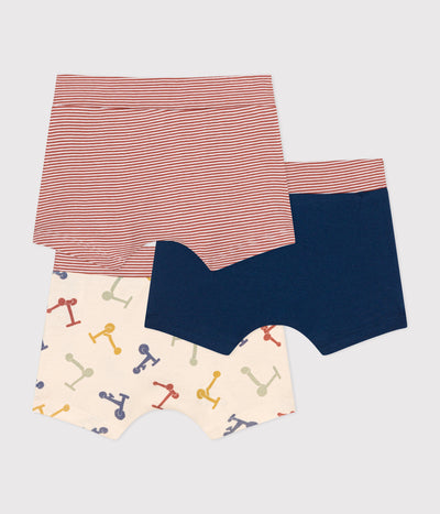 CHILDREN'S SCOOTER DESIGN COTTON BOXERS - 3-PACK