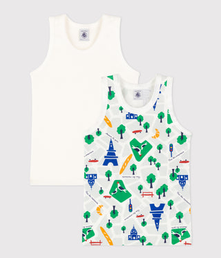 BOY'S' ORGANIC COTTON SINGLETS - 2-PACK