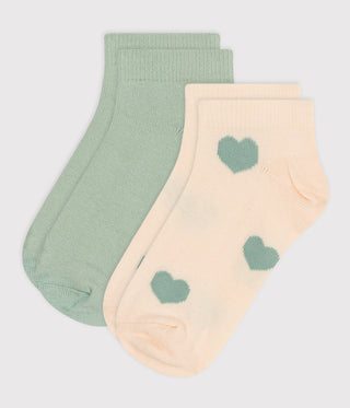 GIRL'S HEART COTTON SOCKS - 2-PACK